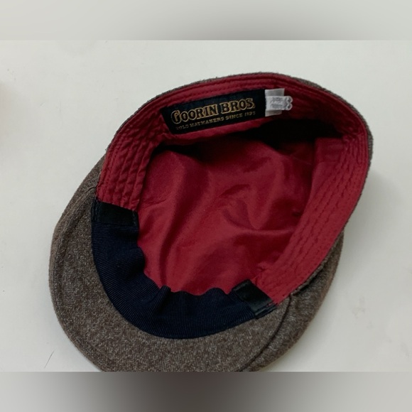 Men's Large Fitted Goorin Bros Brown Heather Flat Cap Hat - Picture 6 of 16